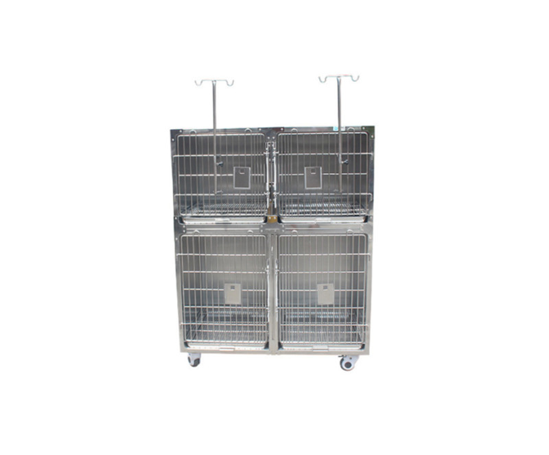 Stainless Metal Vet Double 4 Cages